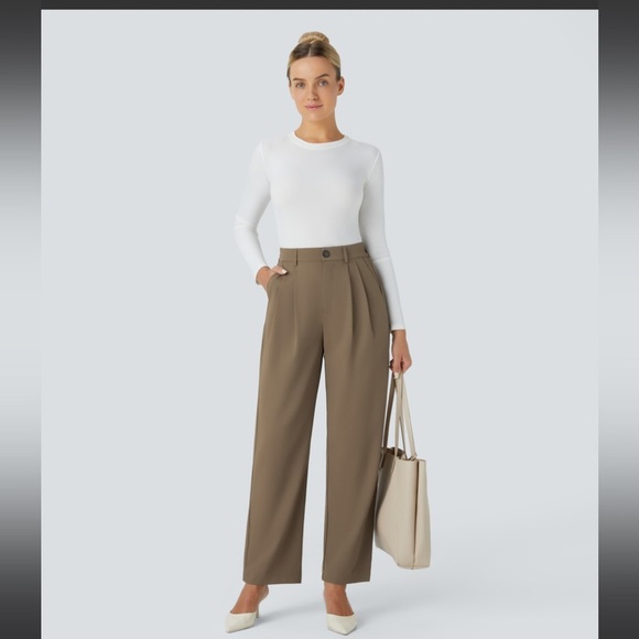 High Waisted Button Zipper Side Pocket Work
Pants - Picture 5 of 6